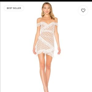 Never worn majorelle white polka dot dress